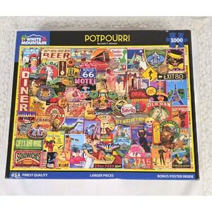 White Mountain Puzzles Potpourri 1000 Piece Jigsaw Puzzle Lewis T Johnson 1848